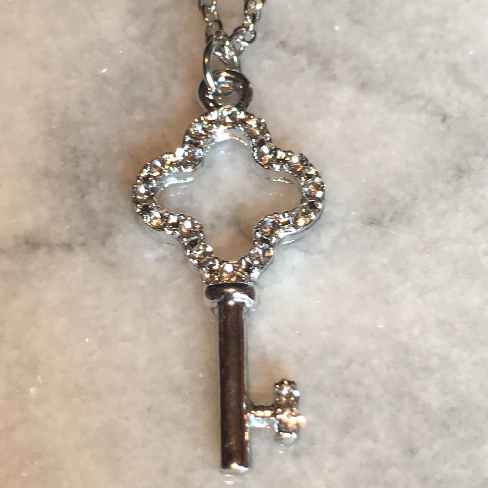 Crystal Rhinestone Key Necklace - Picture 1 of 14
